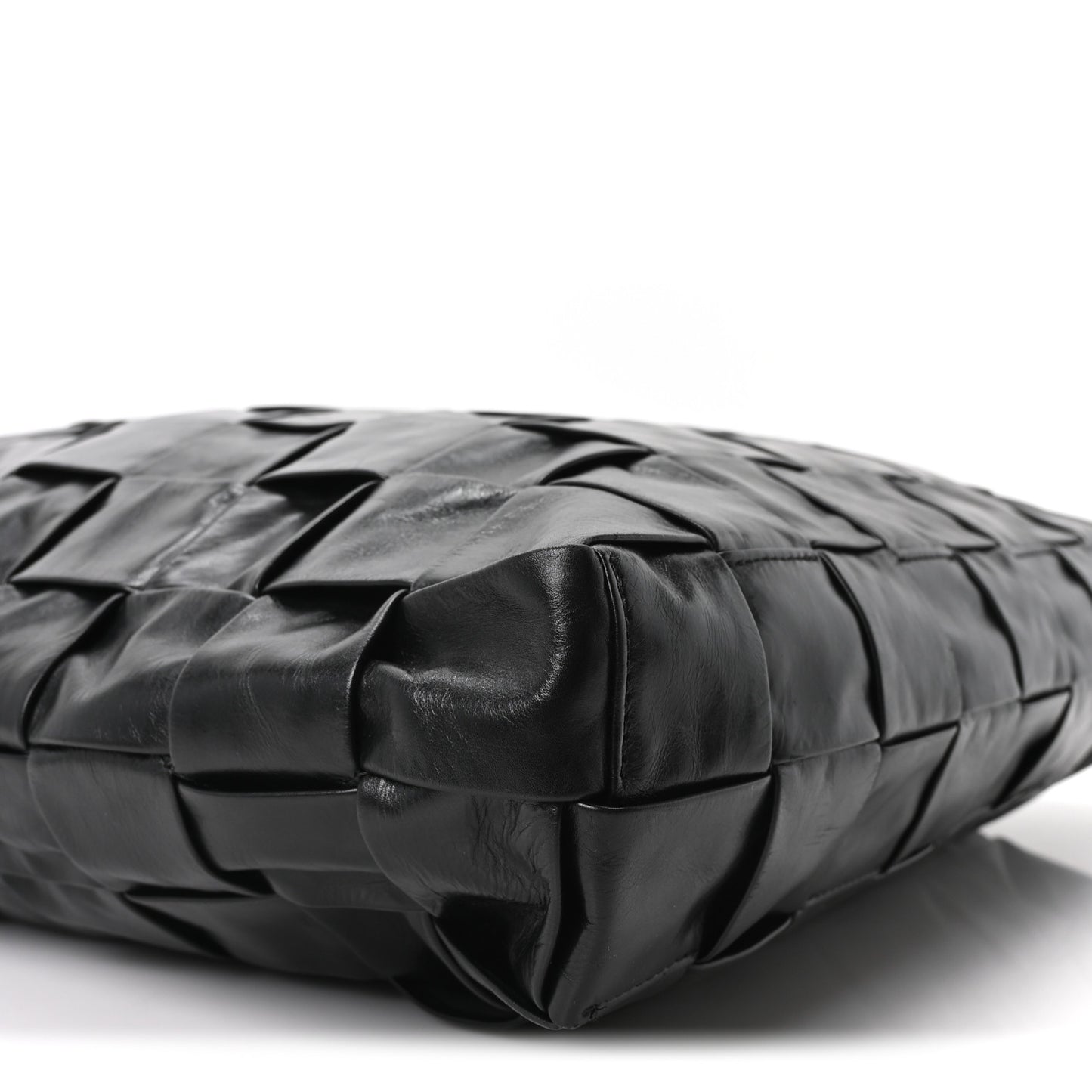 Paper Calfskin Maxi Intrecciato Cassette Tote Black