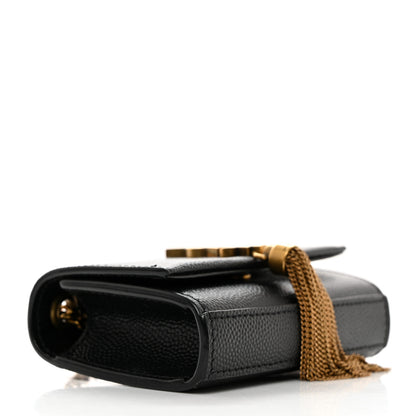 Saint Laurent Grain De Poudre Micro Classic Monogram Kate Tassel Airpods Bag Black 4 of 8
