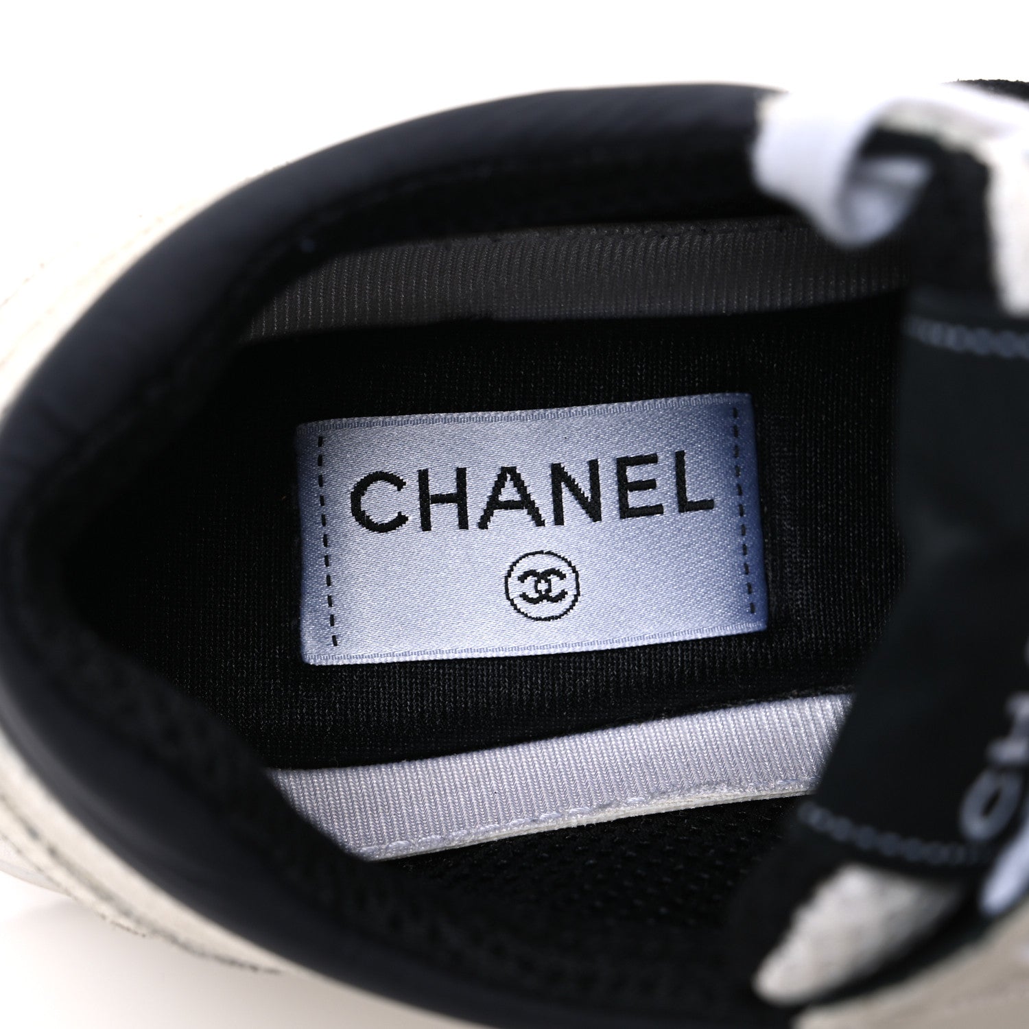 Chanel Mesh Suede Calfskin Grained Calfskin Womens CC Sneakers 36