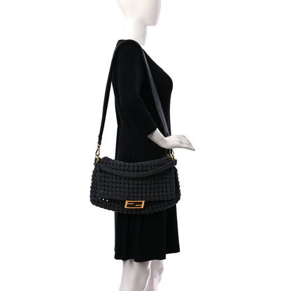 Fendi Wool Woven Baguette Grey 3 of 9