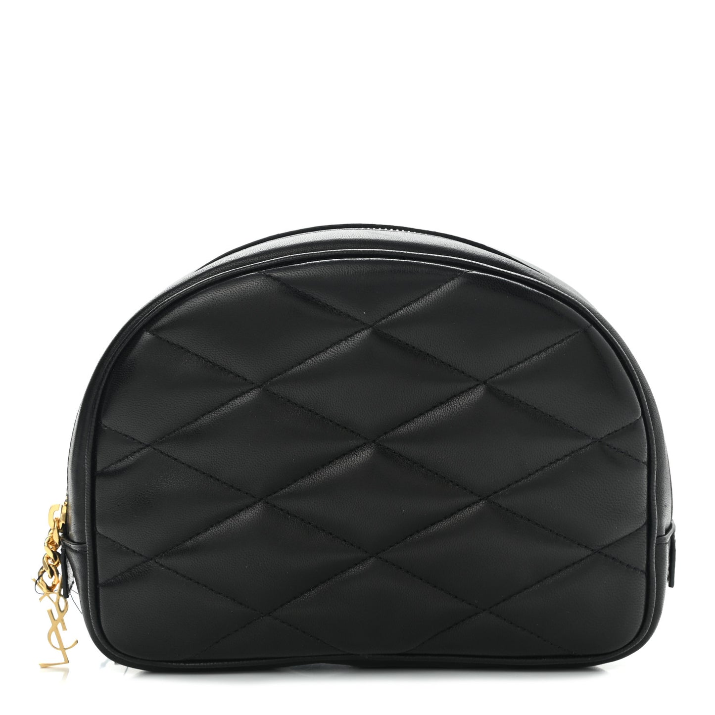 Lambskin Quilted Lolita Cosmetic Pouch Black