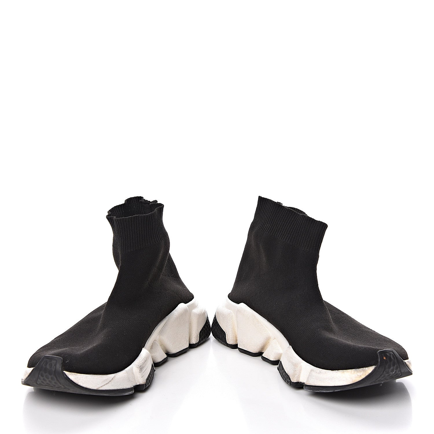 Balenciaga Neoprene Knit Womens Speed Sneakers 36 Black White 16 of 18
