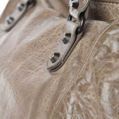 Balenciaga Agneau Classic Hardware S Sunday Tote Gris Poivre 21 of 21