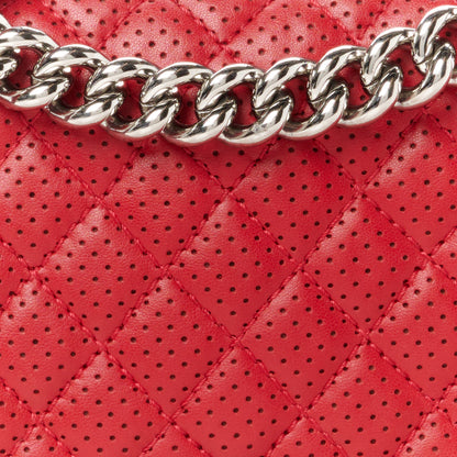 Chanel Perforated Lambskin Quilted Medium Boy Flap Pink 8 of 10