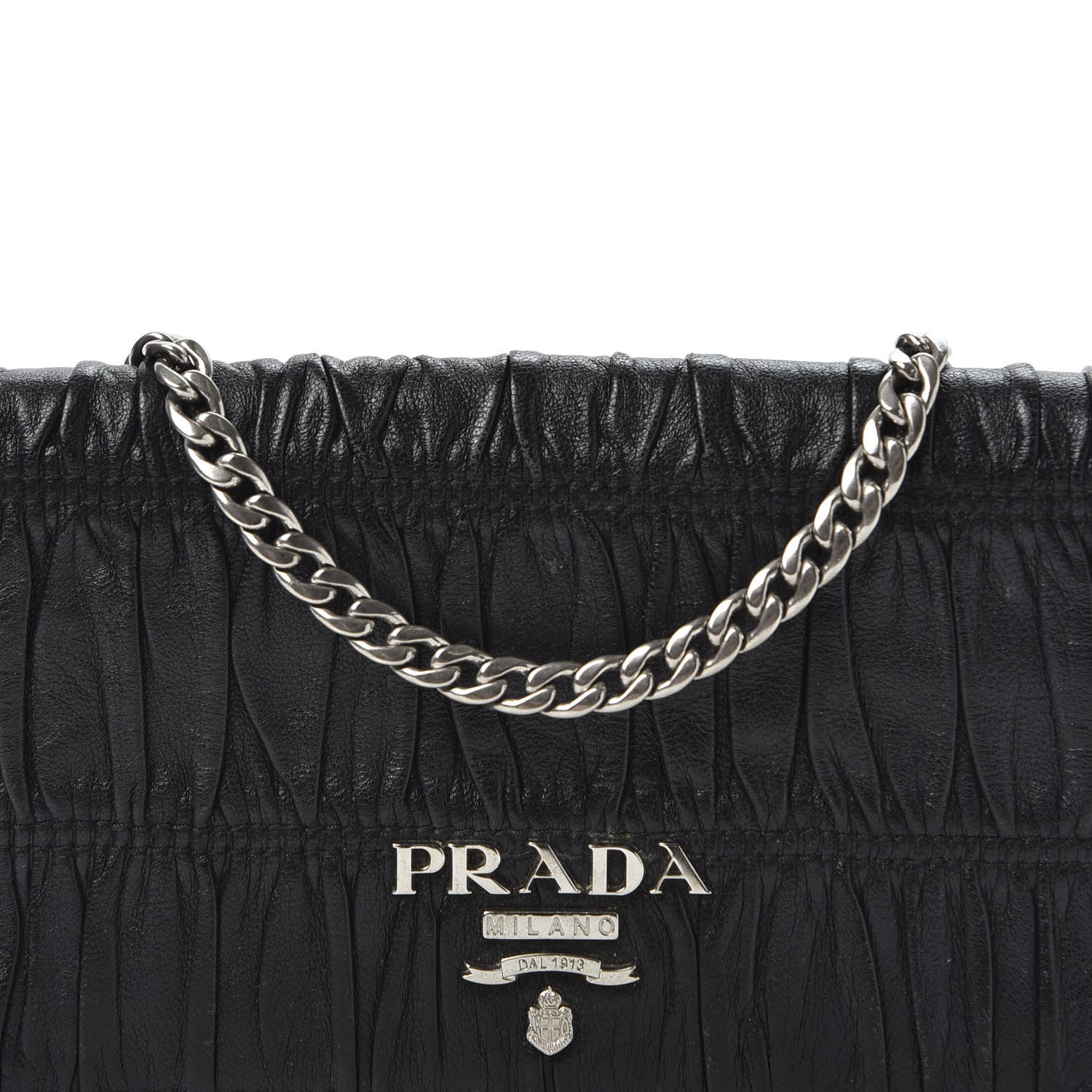 Prada Nappa Gaufre Wallet On Chain Black 12 of 12