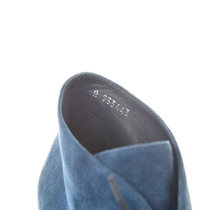Chanel Suede Grosgrain Pearl Lace Up Booties 41 Dark Blue Black 8 of 10