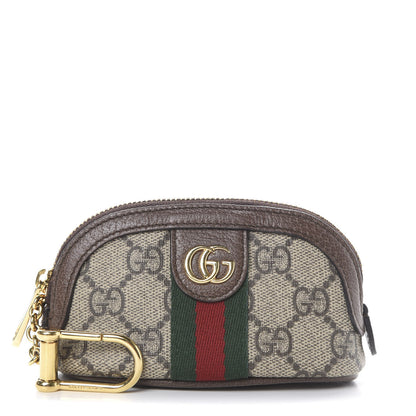Gucci GG Supreme Monogram Web Ophidia Dome Key Pouch Beige New Acero 1 of 7