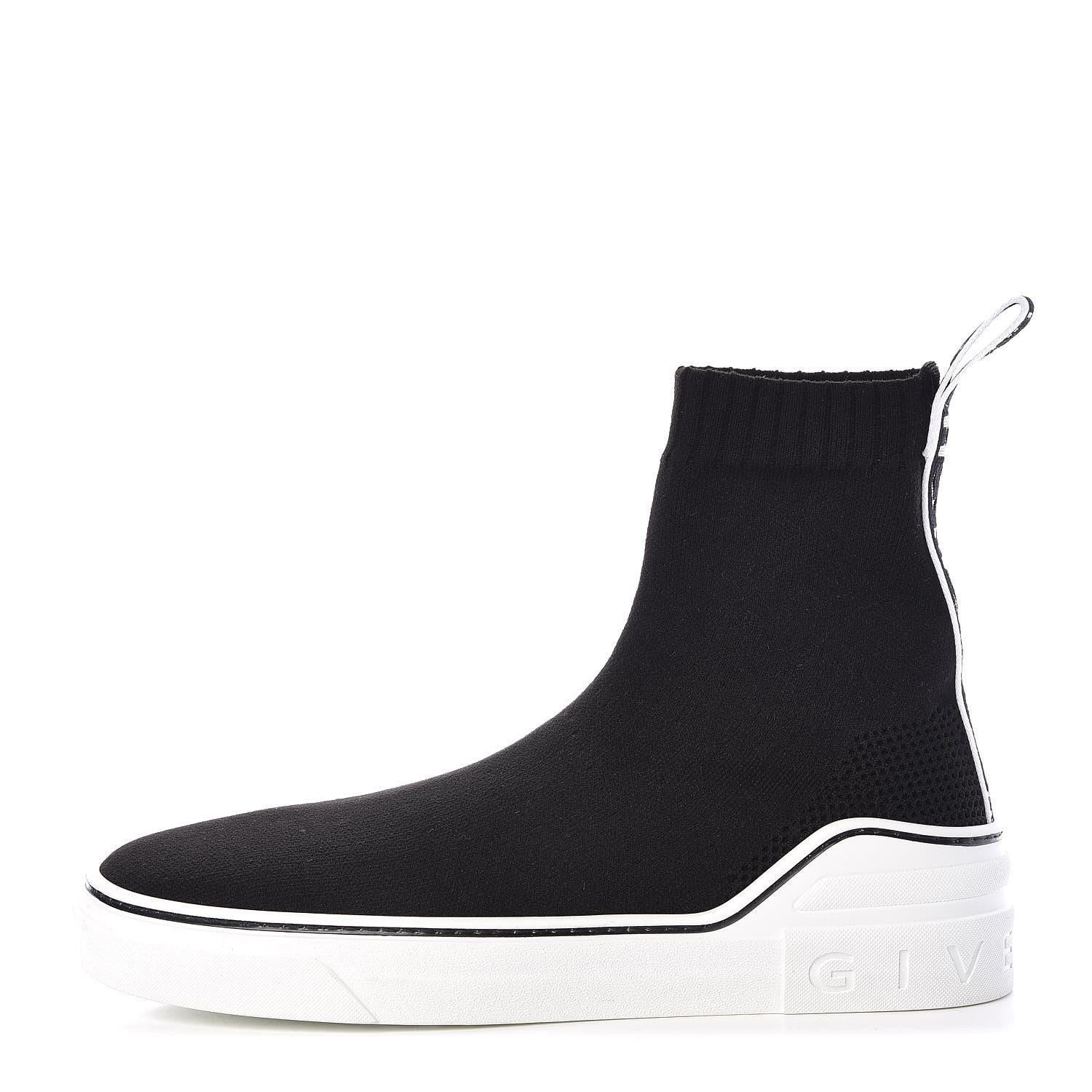 Givenchy Technical Canvas Knit Womens George V Sock Sneakers 39 Black 1 of 10