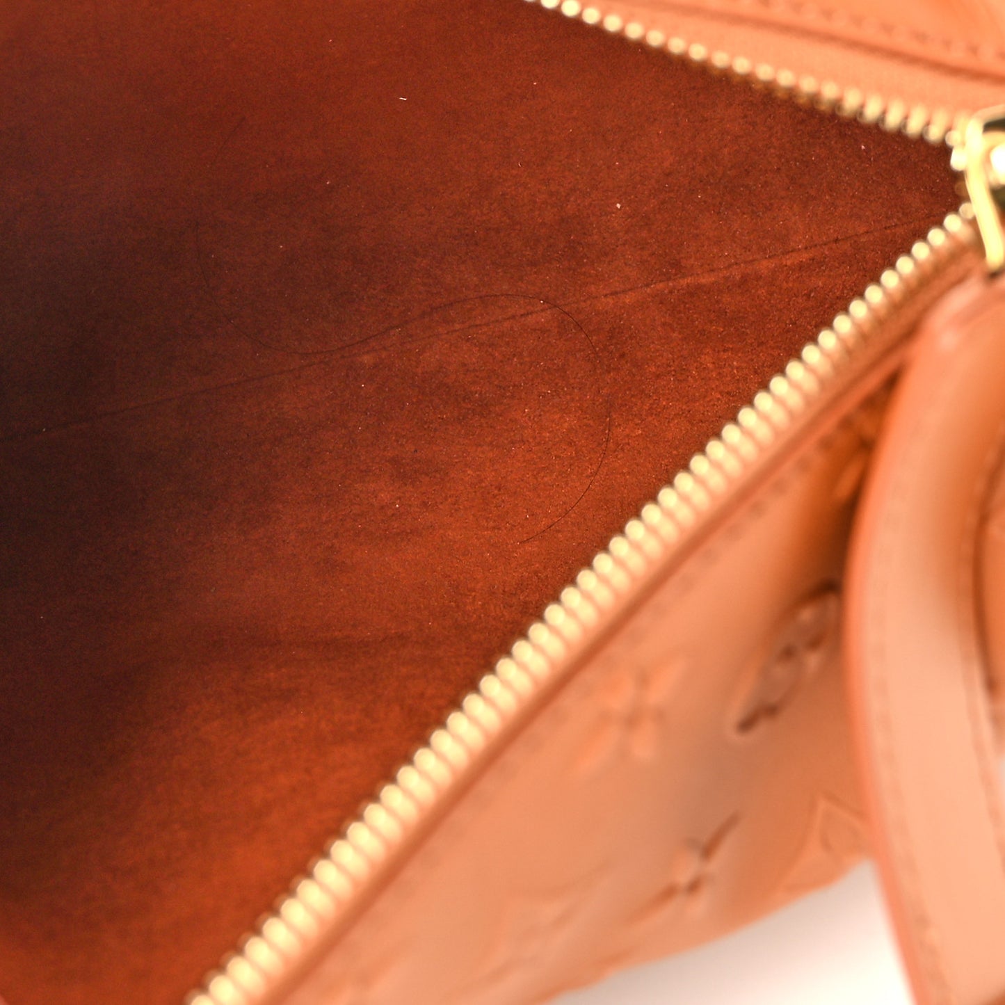 Calfskin Debossed Monogram Side Trunk Tan