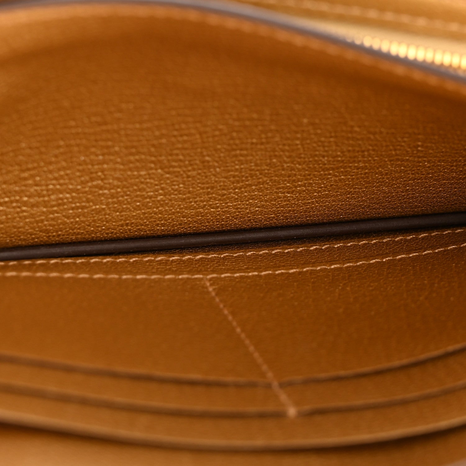 Hermes Metallic Chevre Chamkilight Kelly Pocket Long Wallet Dore 5 of 9