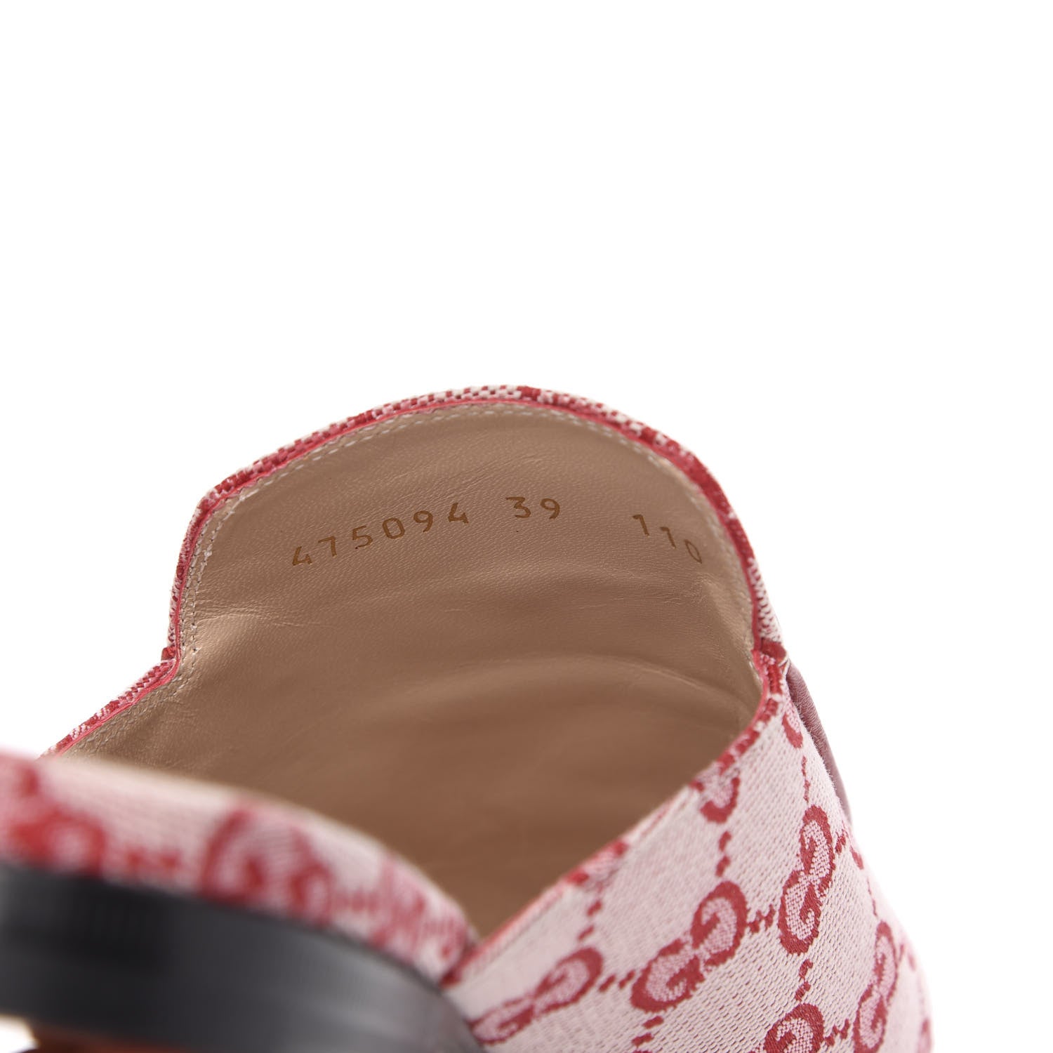 Gucci Canvas GG Monogram Horsebit Womens Princetown Slippers 39 Gardenia Hibiscus Red 8 of 9