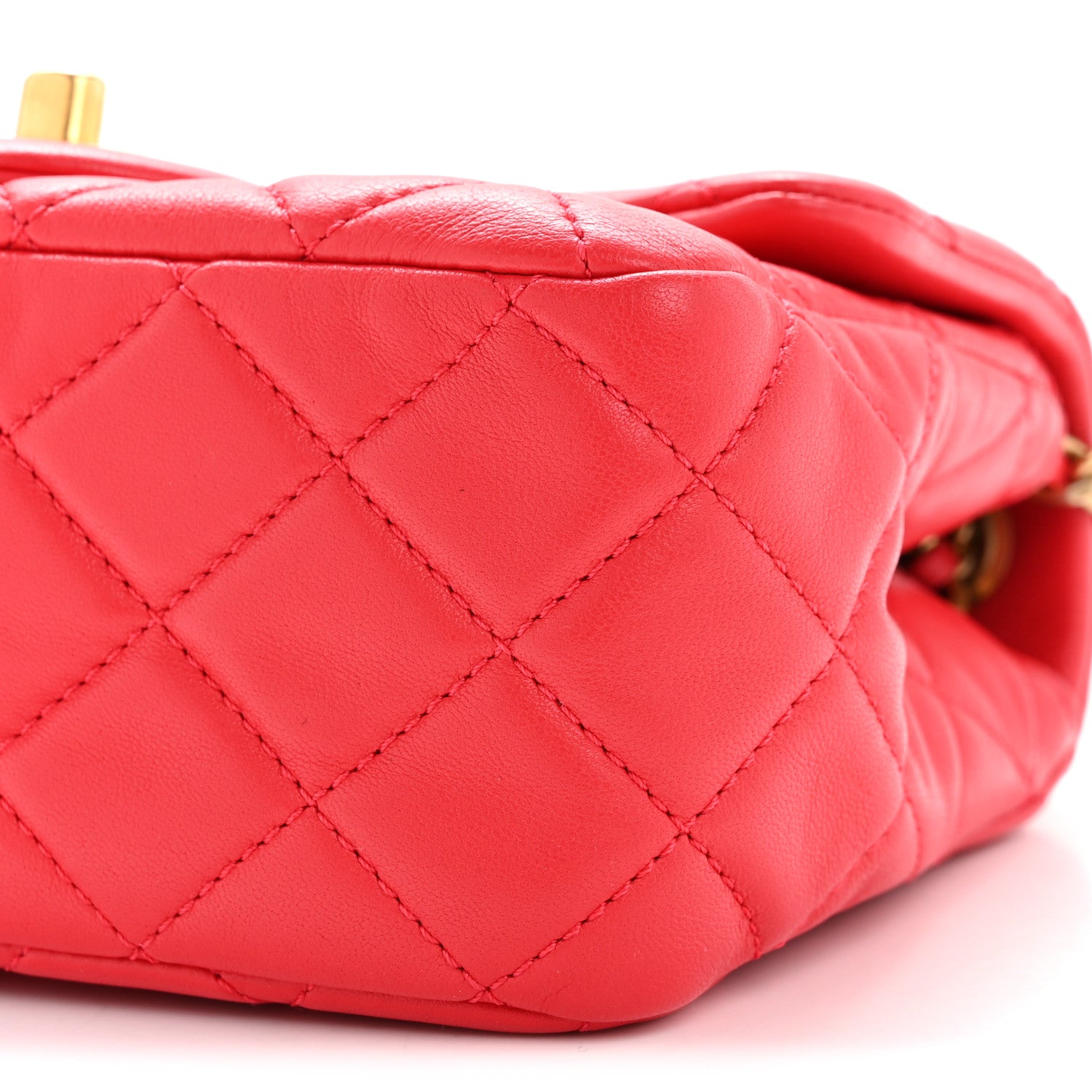 Chanel Lambskin Quilted Mini Pearl Crush Flap Red 10 of 11