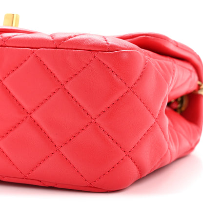 Chanel Lambskin Quilted Mini Pearl Crush Flap Red 10 of 11