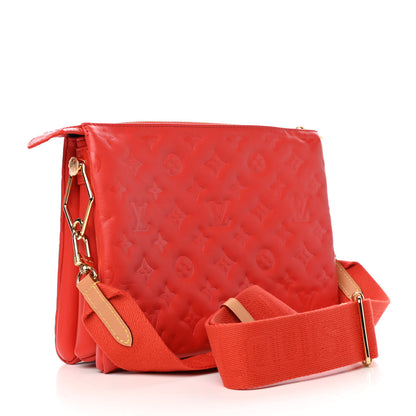 Louis Vuitton Lambskin Embossed Monogram Coussin PM Red 2 of 7