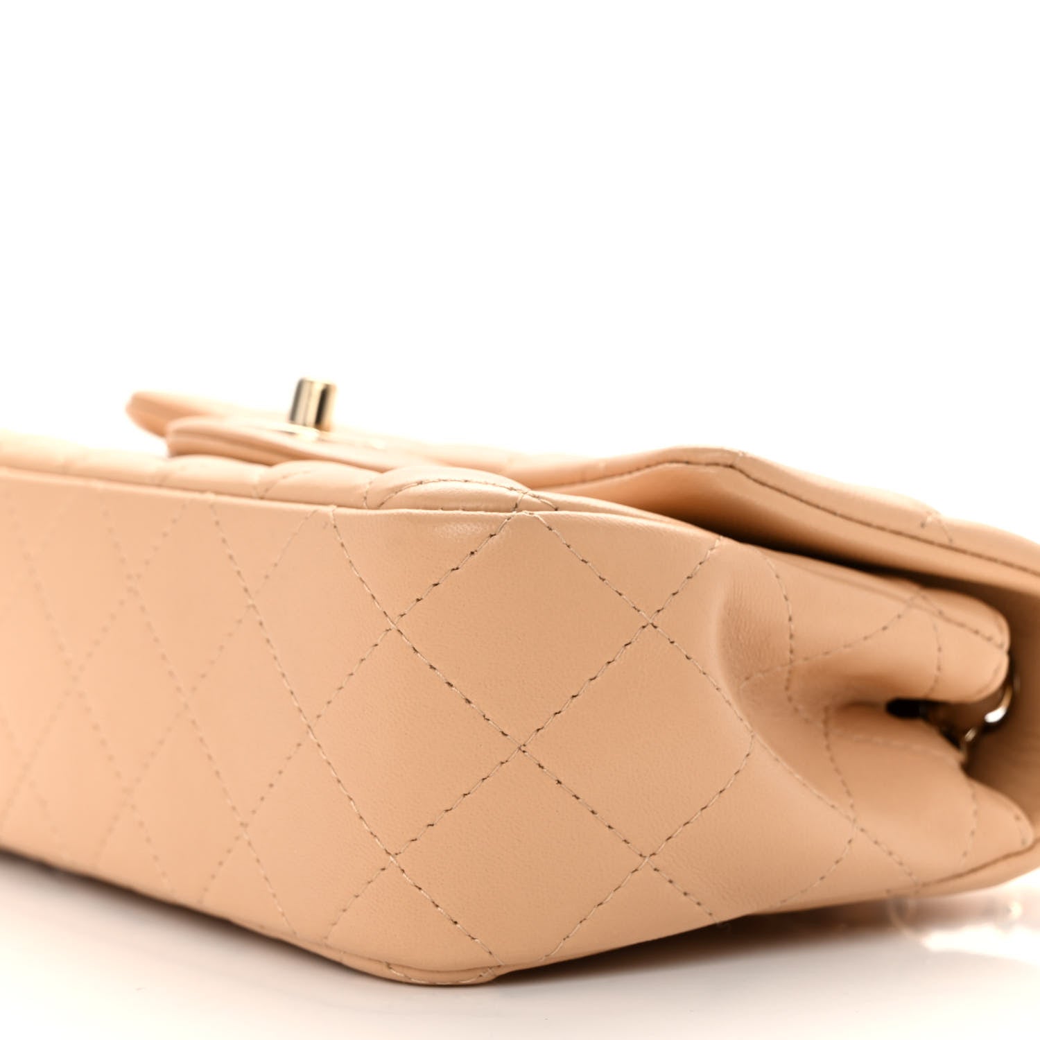 Chanel Lambskin Quilted Mini Rectangular Flap Beige 10 of 13