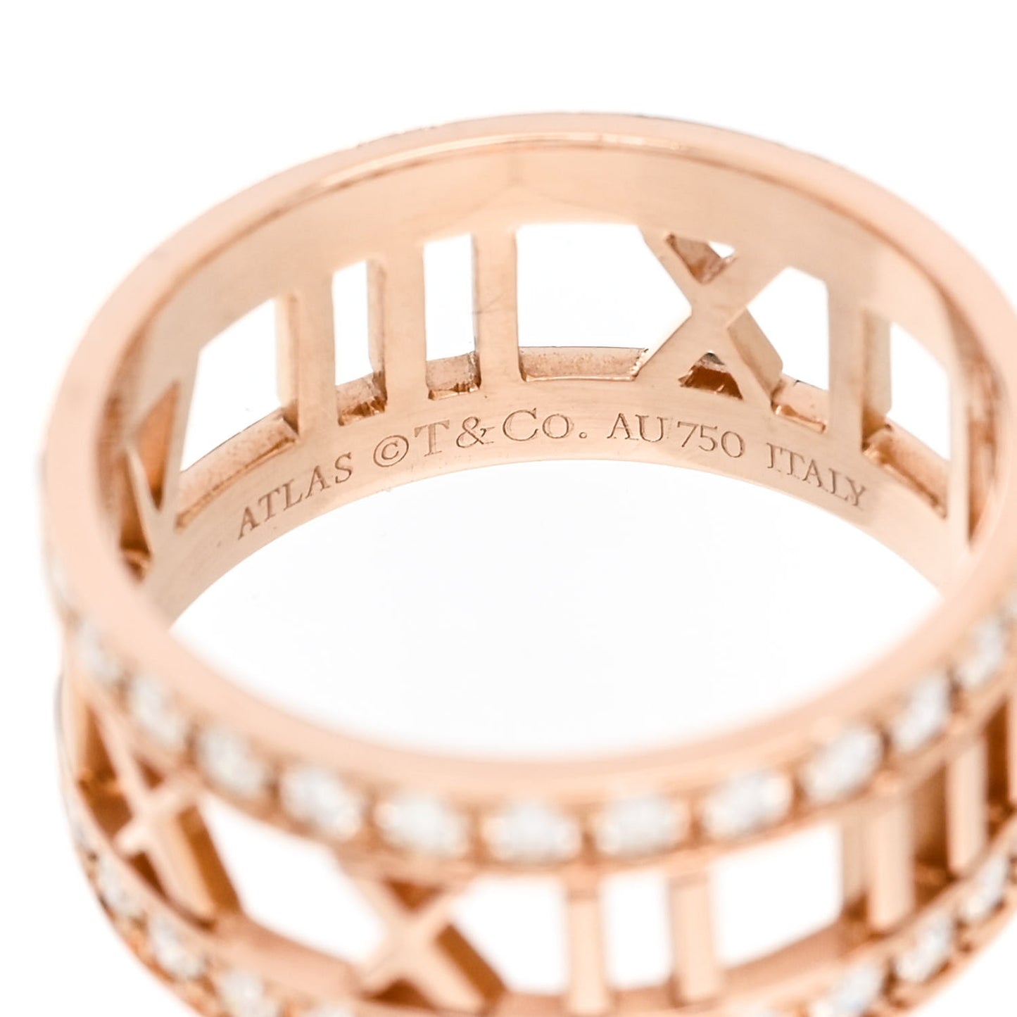18K Rose Gold Diamond Wide Atlas Open Ring 54 7