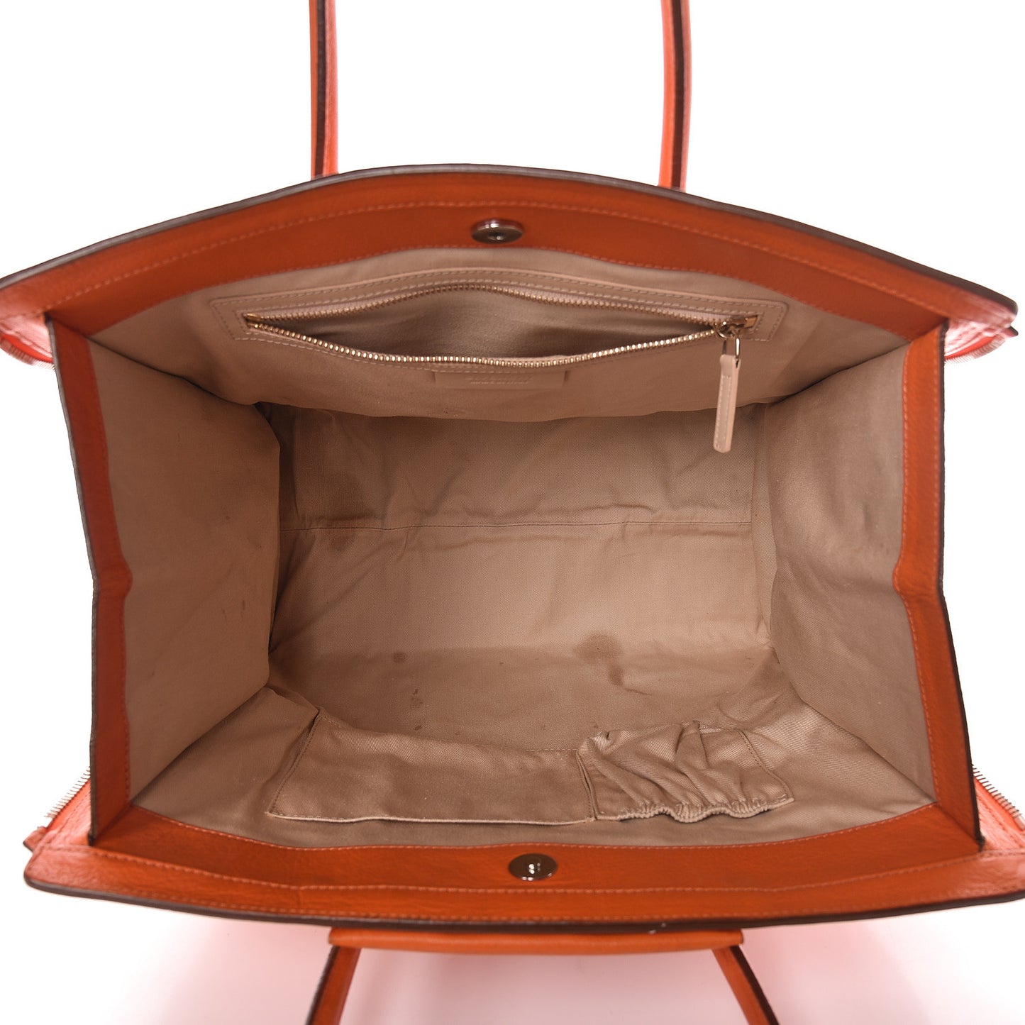 Grained Goatskin Antigona Zippered Tote Orange