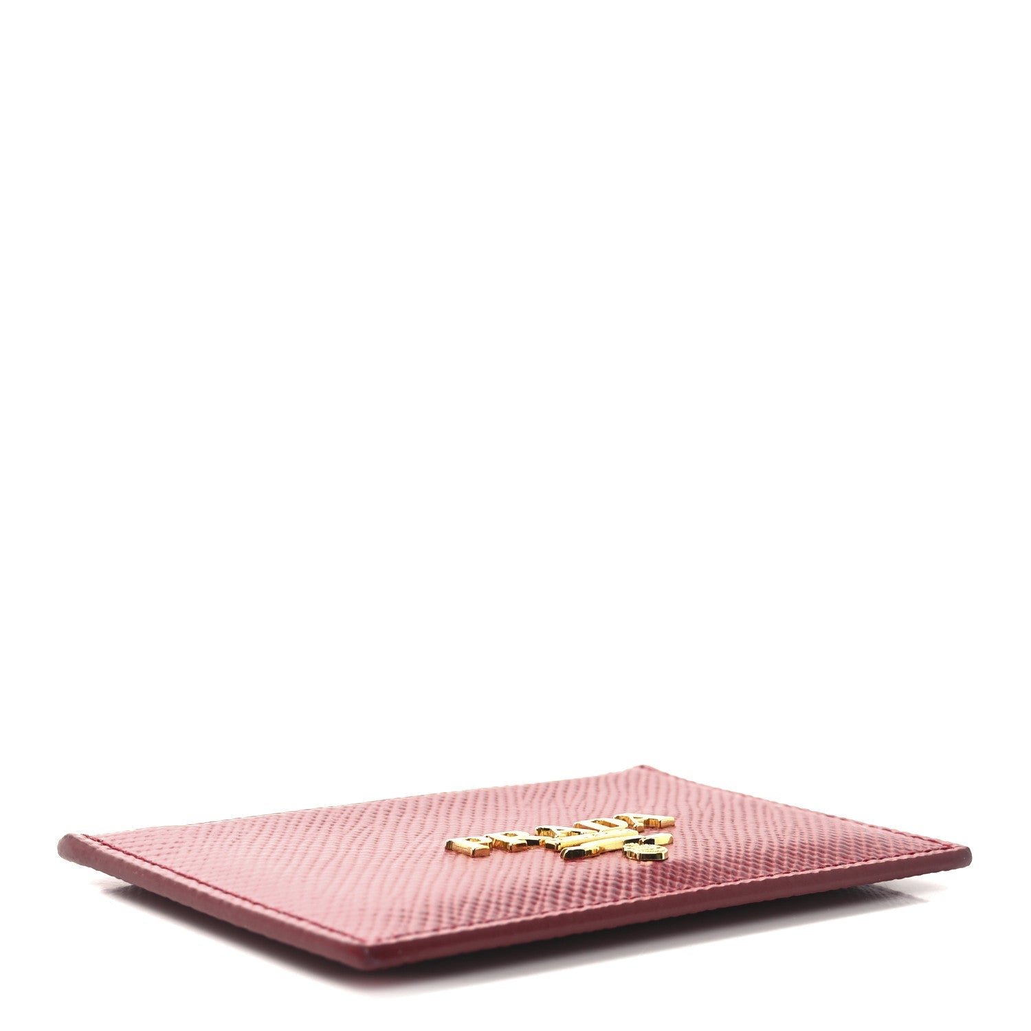Prada Saffiano Cuir Metal Card Holder Fuoco 4 of 7
