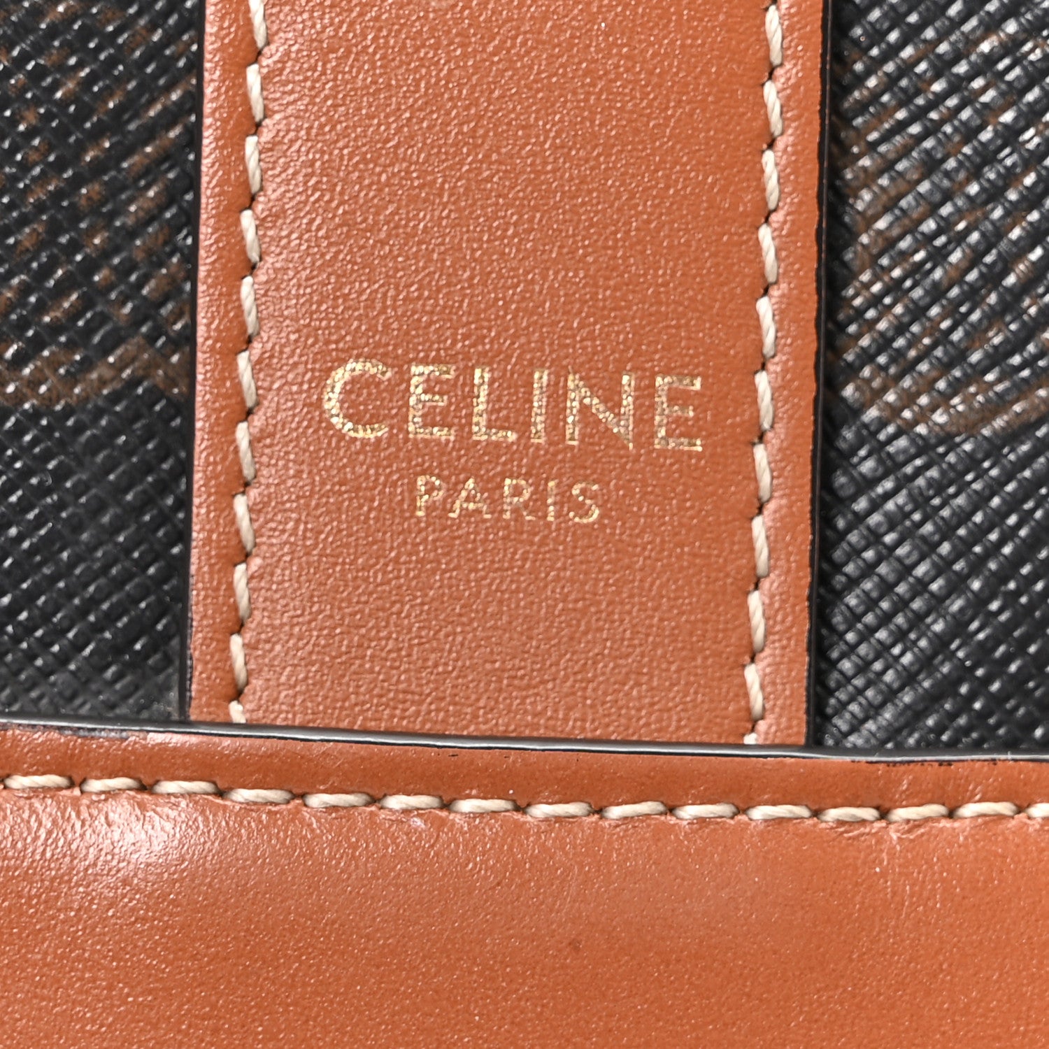 Celine Triomphe Canvas Calfskin Medium Bucket Bag Tan 6 of 10