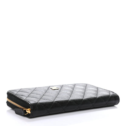 Chanel Caviar Quilted Large Gusset Zip Around Wallet Black 4 of 8