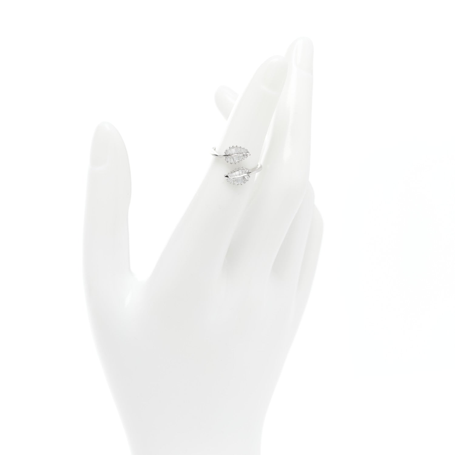 Anita Ko 18K White Gold Diamond Small Palm Leaf Ring 47 4 2 of 4
