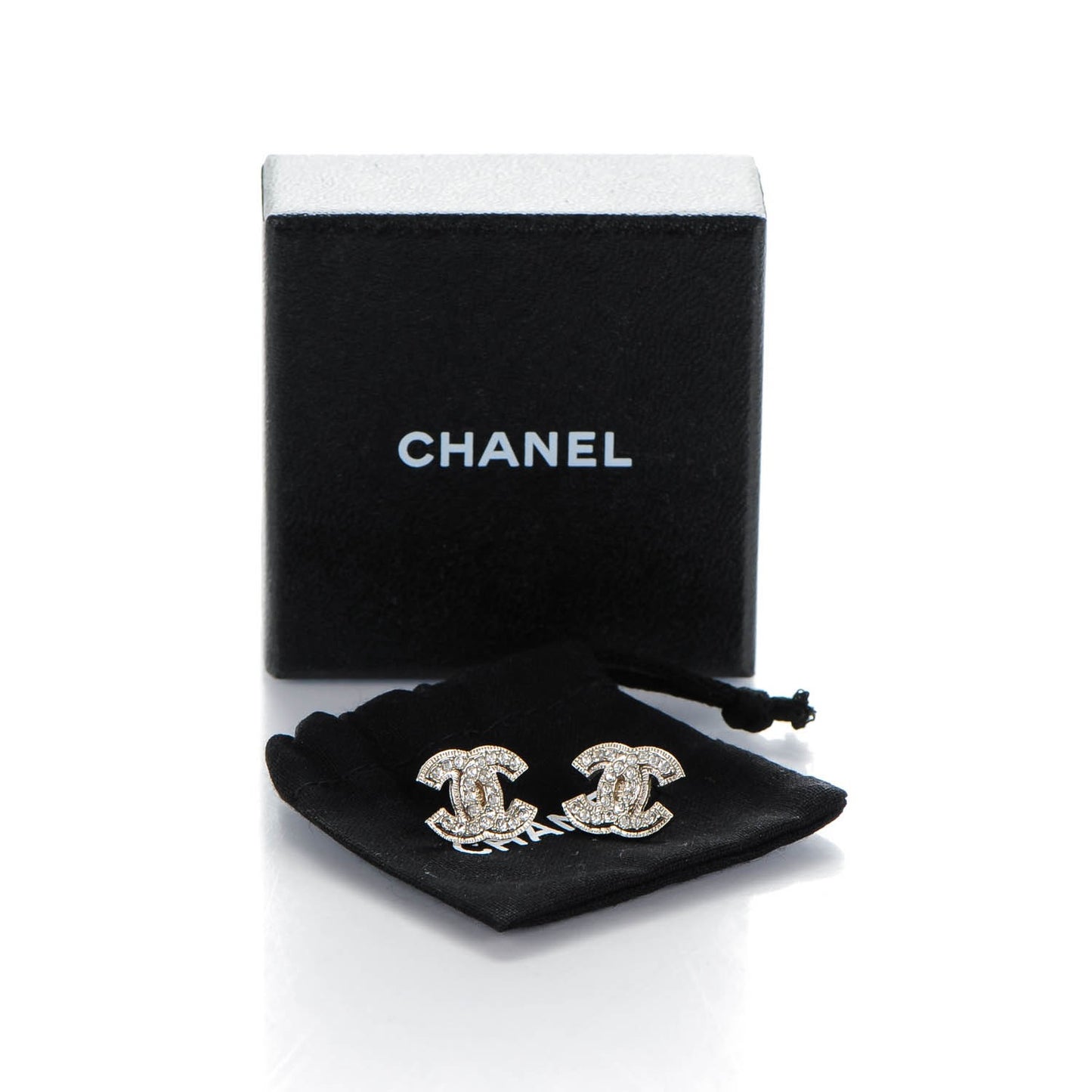 Crystal CC Earrings Silver