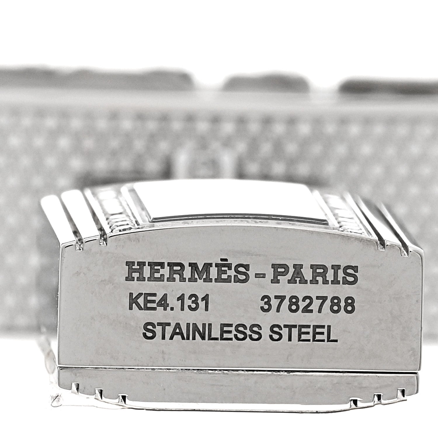 Hermes Stainless Steel Diamond Pave 16mm Kelly Quartz Watch 4 of 5