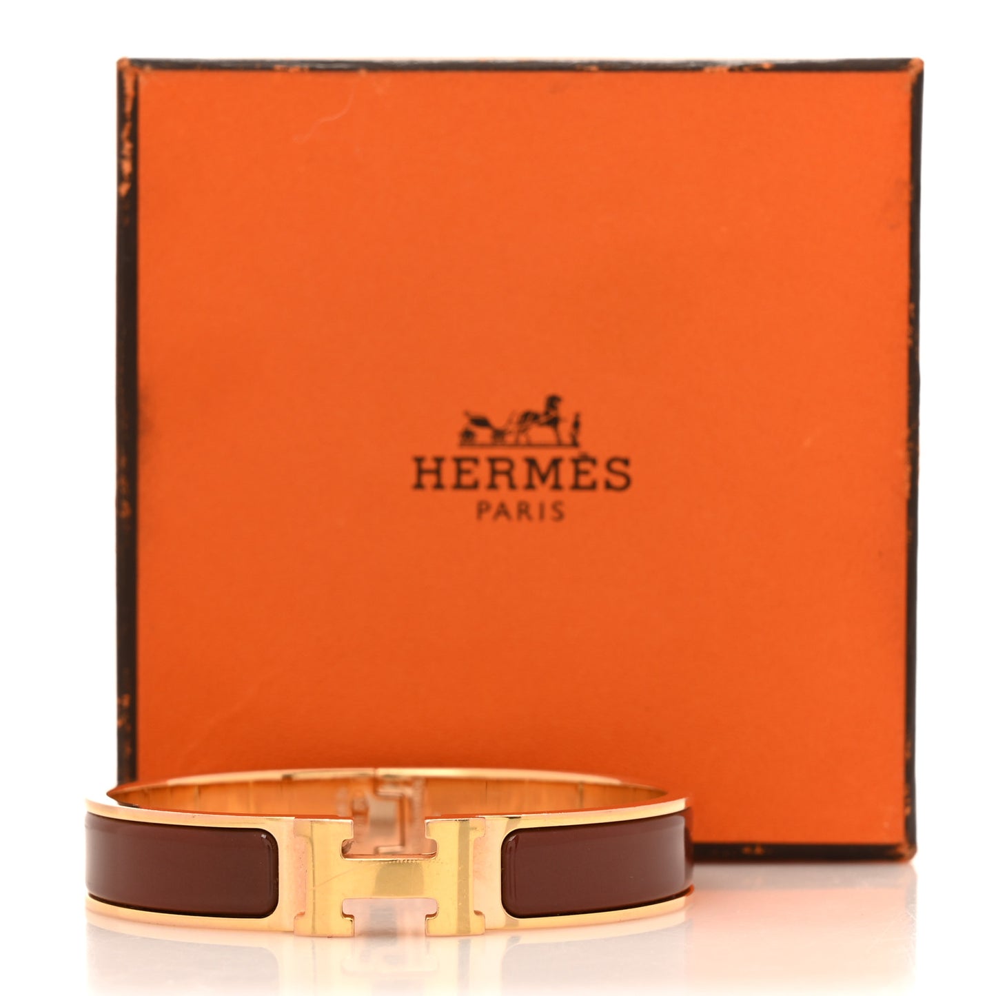 Enamel Narrow Clic Clac H Bracelet PM Rouge Baroque