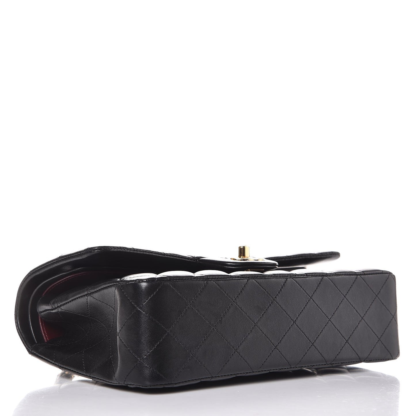 Lambskin Quilted Medium Double Flap Black