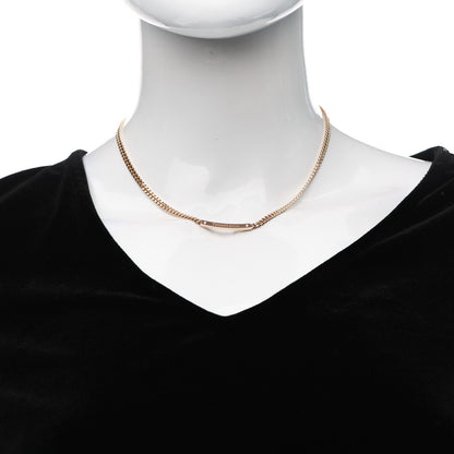 Tiffany 18K Rose Gold Diamond Micro Link ID Chain Necklace 2 of 5