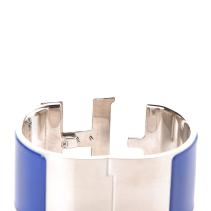 Hermes Enamel Extra Wide Clic Clac H Bracelet PM Bleu Electrique 5 of 6