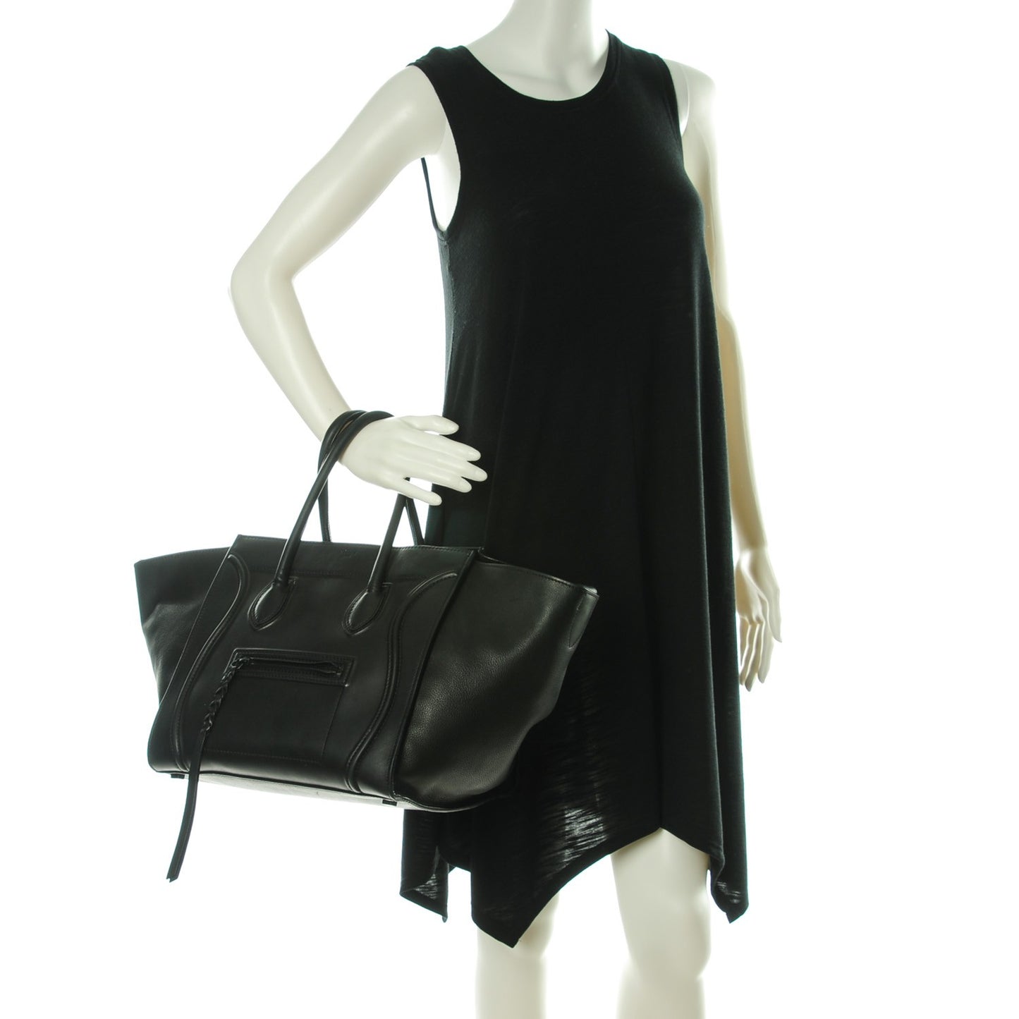 Supple Calfskin Medium Phantom Luggage Black