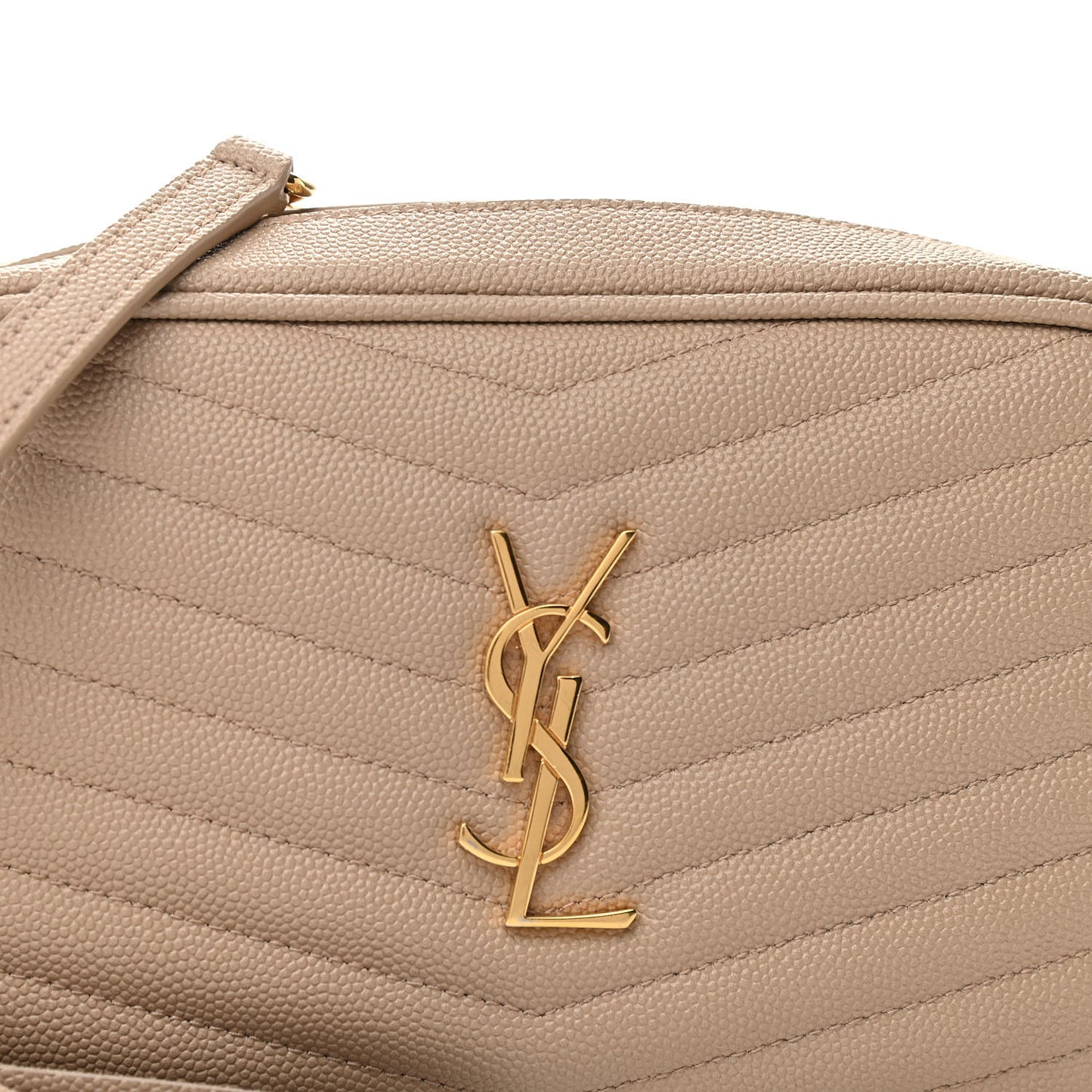 Grain De Poudre Matelasse Monogram Mini Lou Camera Bag Dark Beige