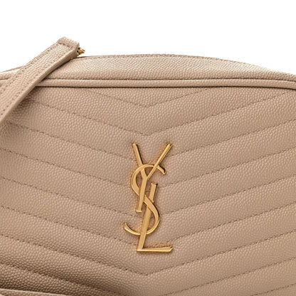 Saint Laurent Grain De Poudre Matelasse Monogram Mini Lou Camera Bag Dark Beige 7 of 10