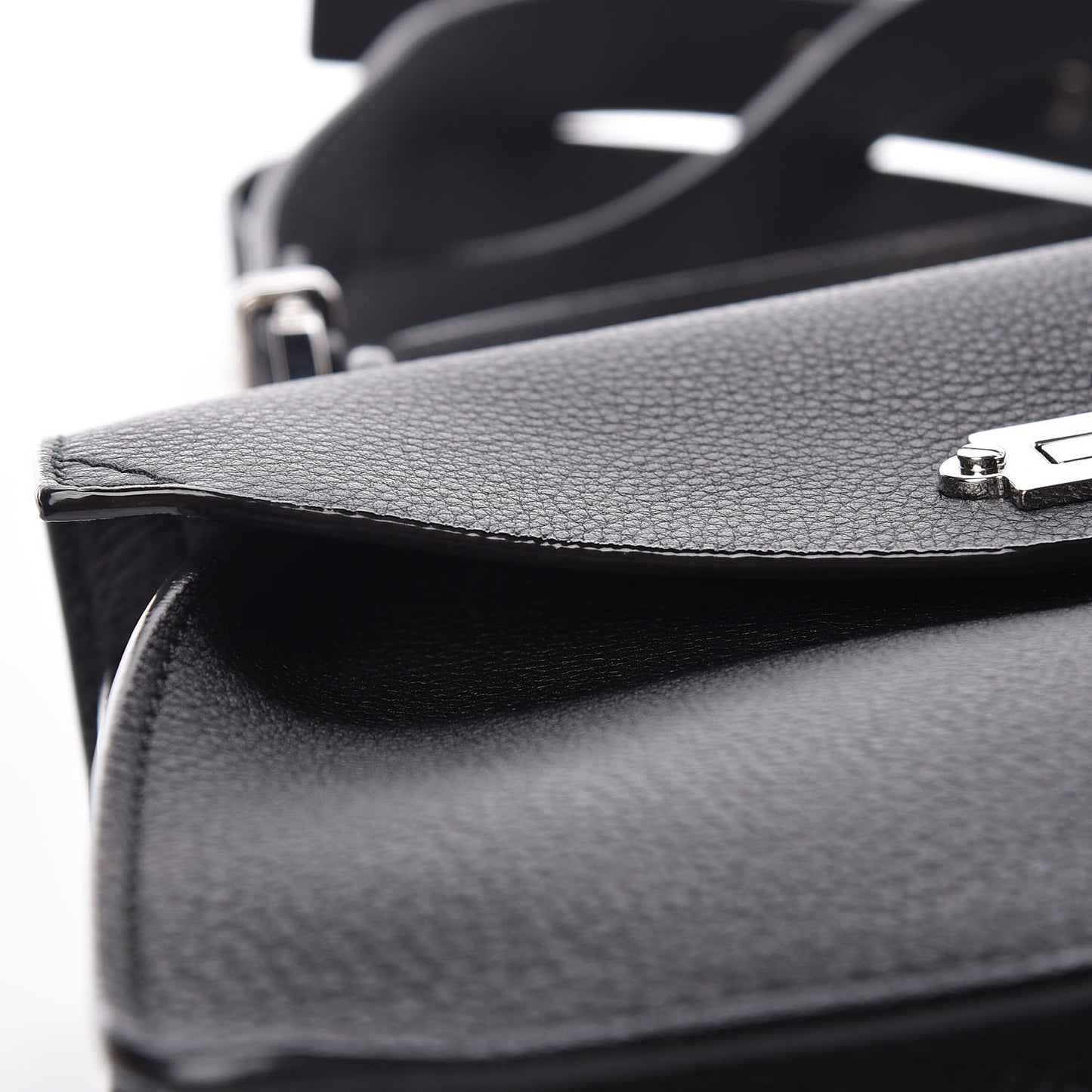 Pebbled Calfskin Small Hava Top Handle Bag Black