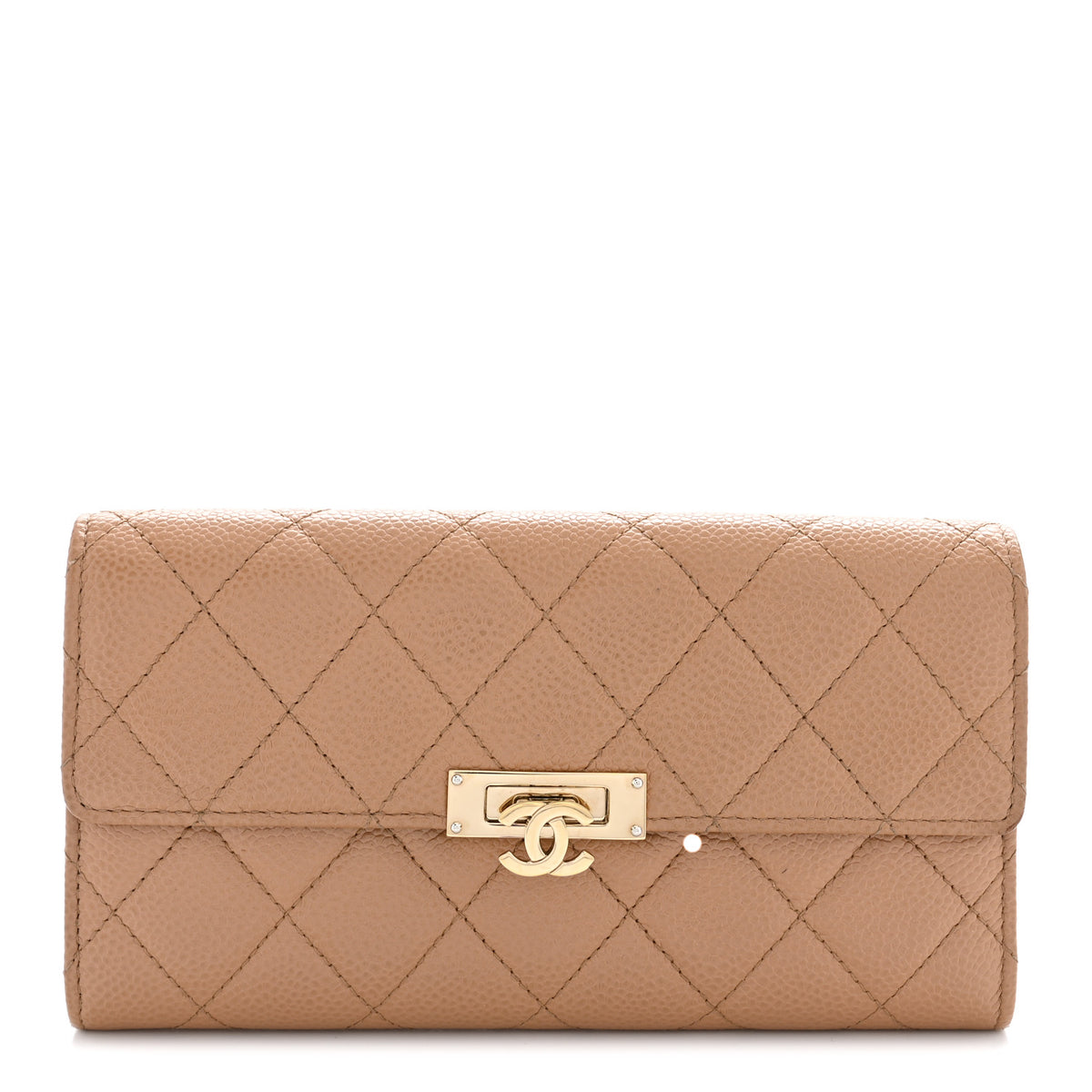 Chanel Caviar Quilted Large Golden Class Gusset Flap Wallet Beige 1 of 9