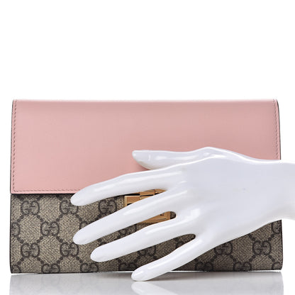 Gucci GG Supreme Monogram Calfskin Padlock Clutch Beige Perfect Pink 2 of 9