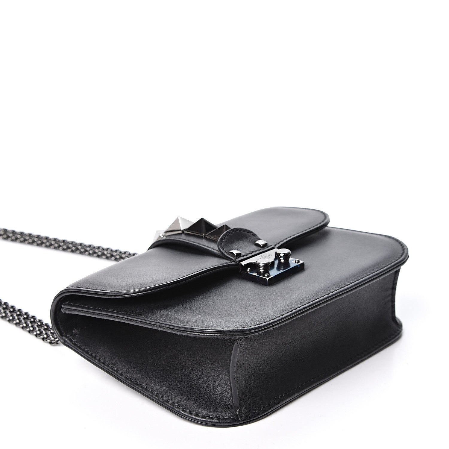 Valentino Garavani Vitello Small Glam Lock Rockstud Flap Black 3 of 8