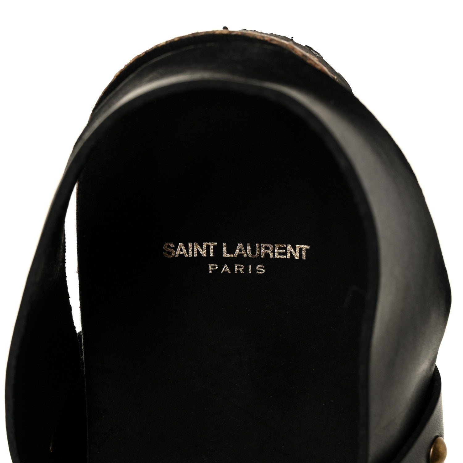 Saint Laurent Calfskin Jam Slingback Flat Sandals 36.5 Black 7 of 8