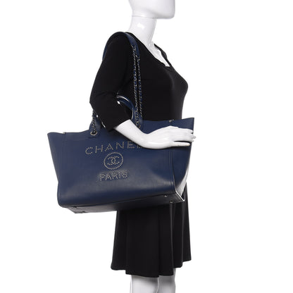 Chanel Caviar Medium Studded Deauville Tote Navy 2 of 16