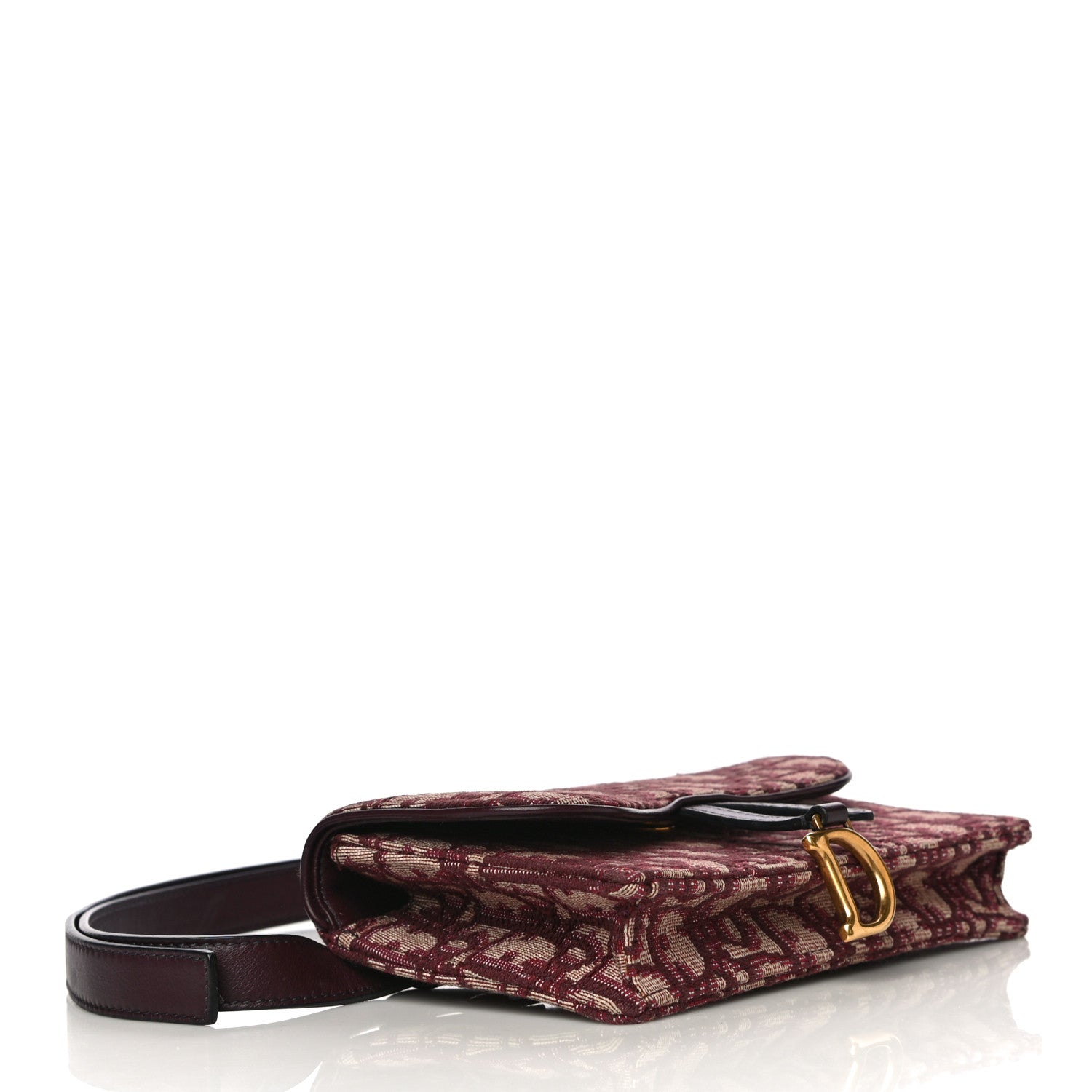 Christian Dior Oblique Saddle Belt Bag Bordeaux 4 of 19