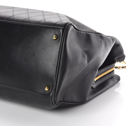 Chanel Calfskin Stitched XL Weekender Black 11 of 12