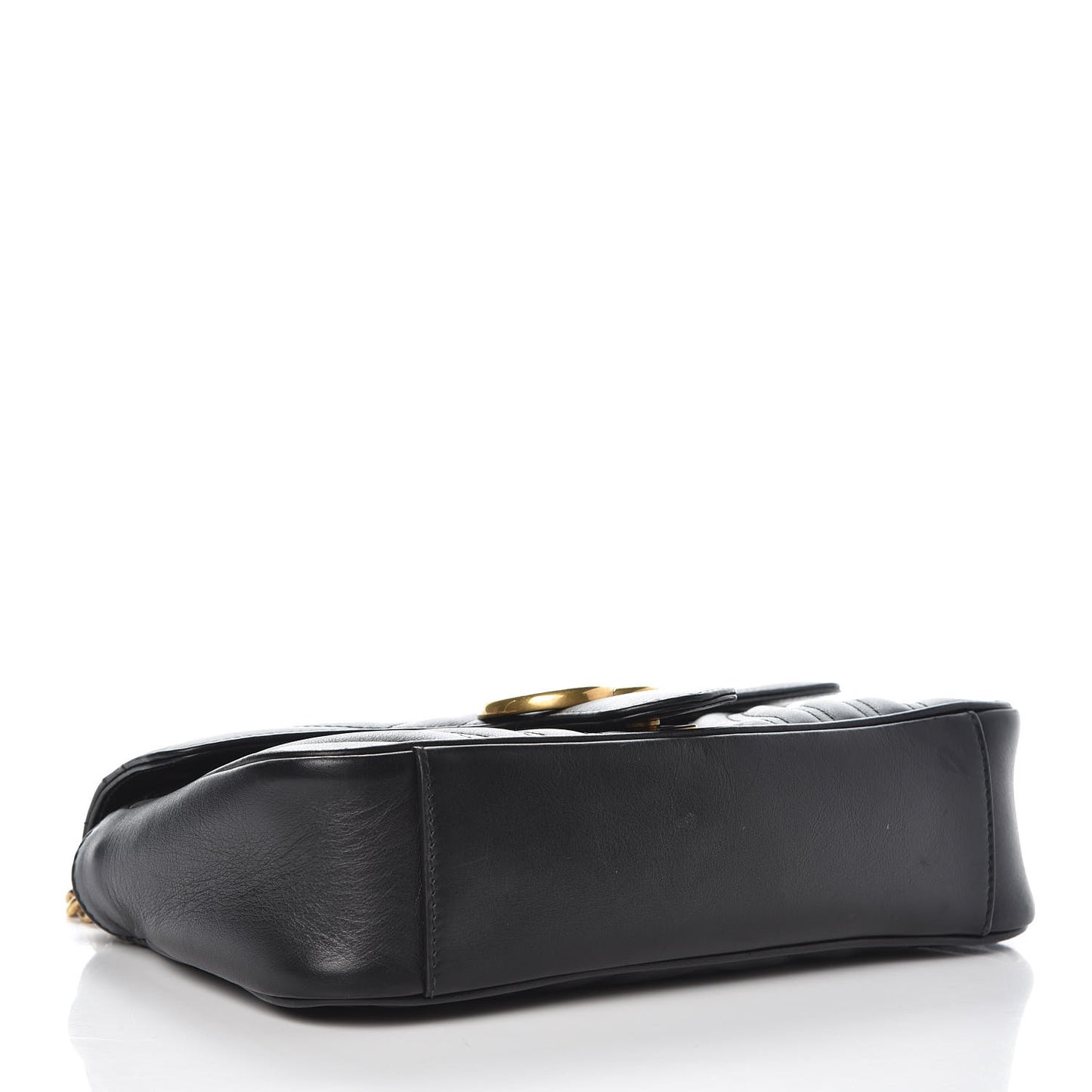 Calfskin Matelasse Small GG Marmont Shoulder Bag Black