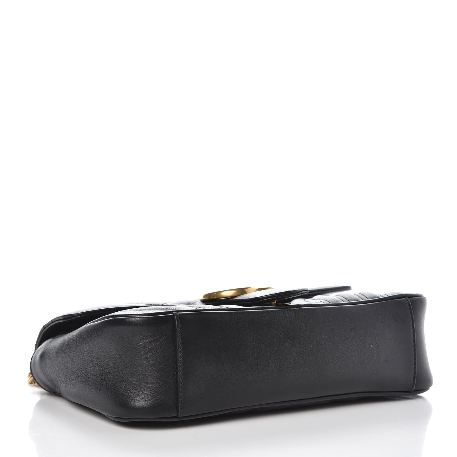 Gucci Calfskin Matelasse Small GG Marmont Shoulder Bag Black 4 of 10