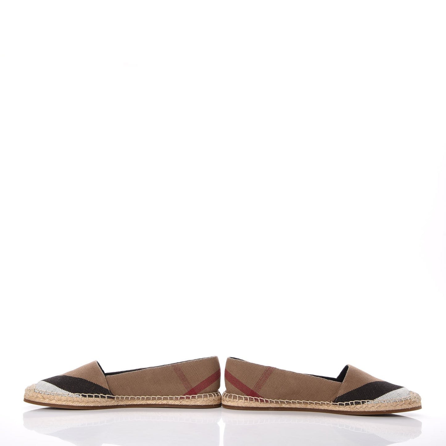 Canvas House Check Hodgeson Brit Espadrille Flats 39.5 Dark Tan