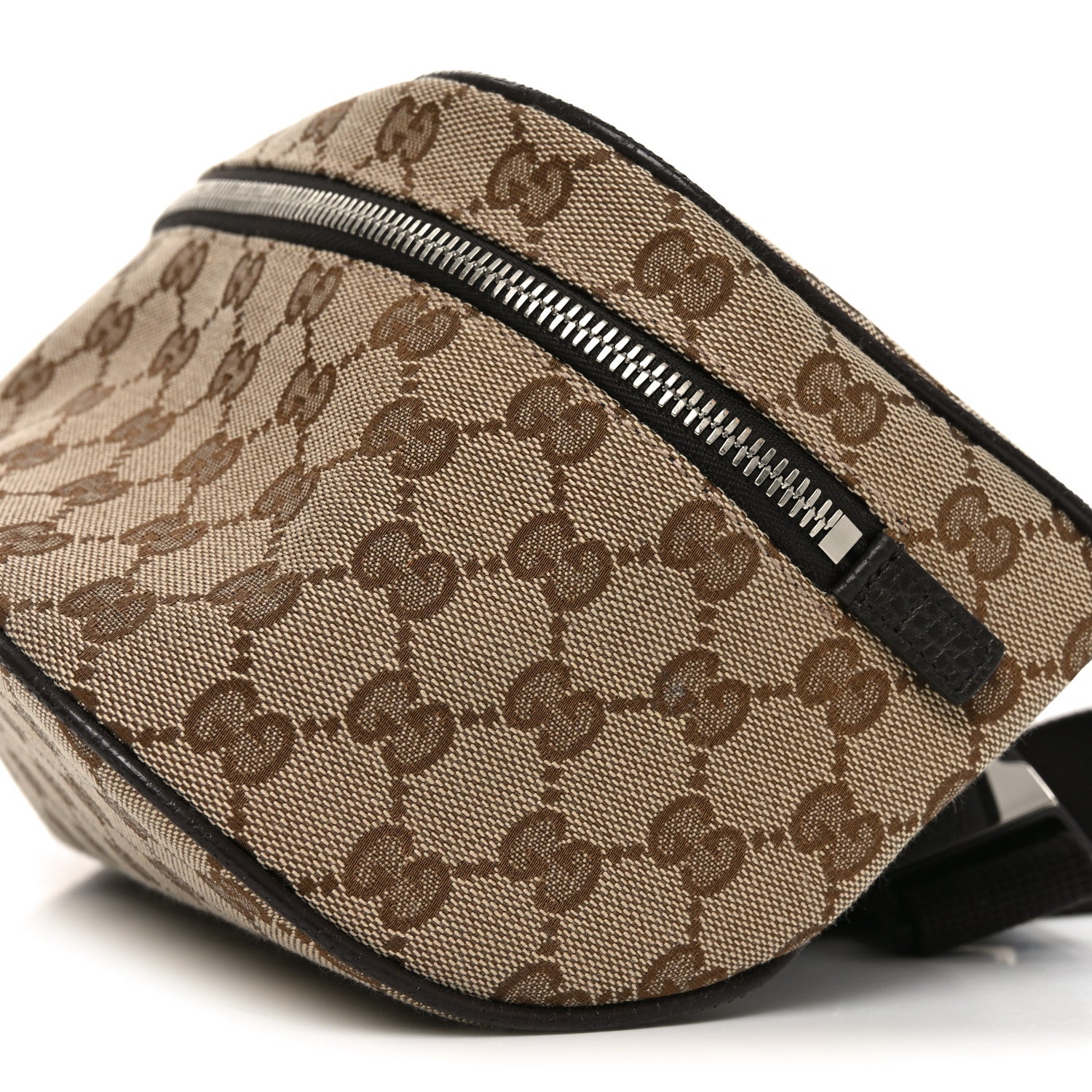 Gucci Monogram Dollar Calfskin Waist Pouch Beige Ebony Testa di Moro Marrone Scuro 10 of 10