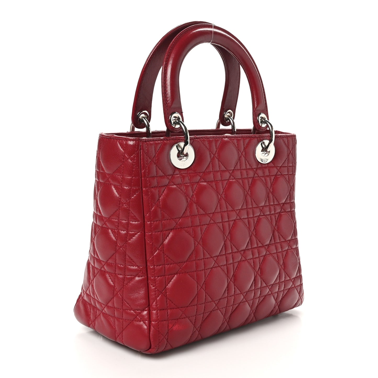 Lambskin Cannage Medium Lady Dior Red