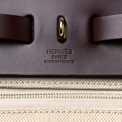 Hermes Military Toile Vache Hunter Herbag Zip Retourne 31 PM Beton Rouge Sellier 7 of 11