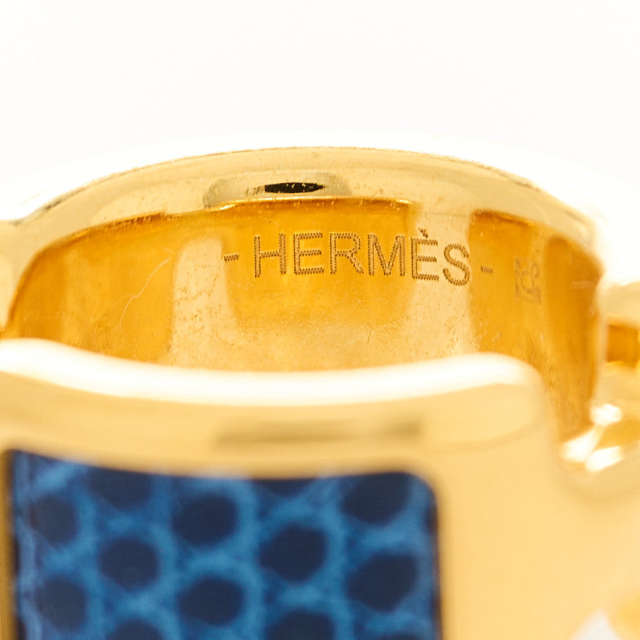 Hermes Lizard Olympe Ear Cuff Bleu Saphir 4 of 5