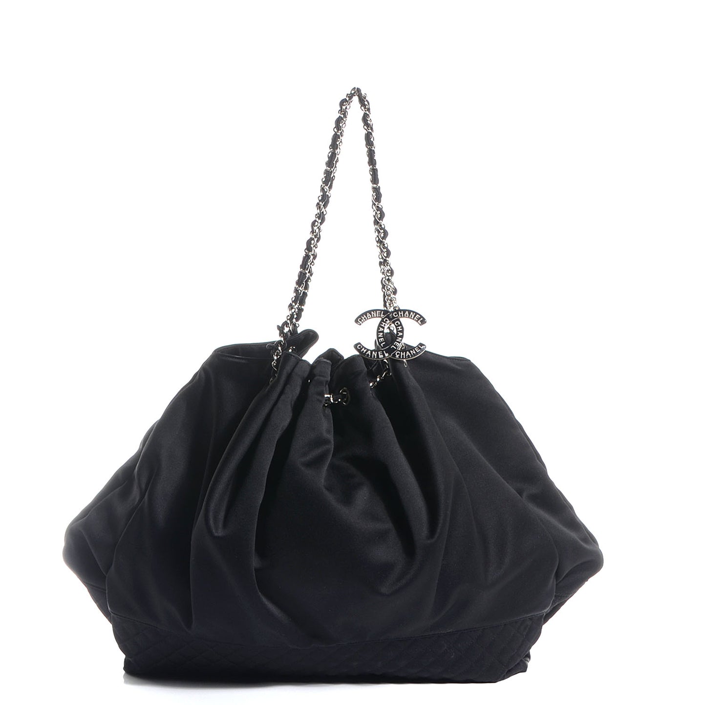 Satin Melrose Hobo Black